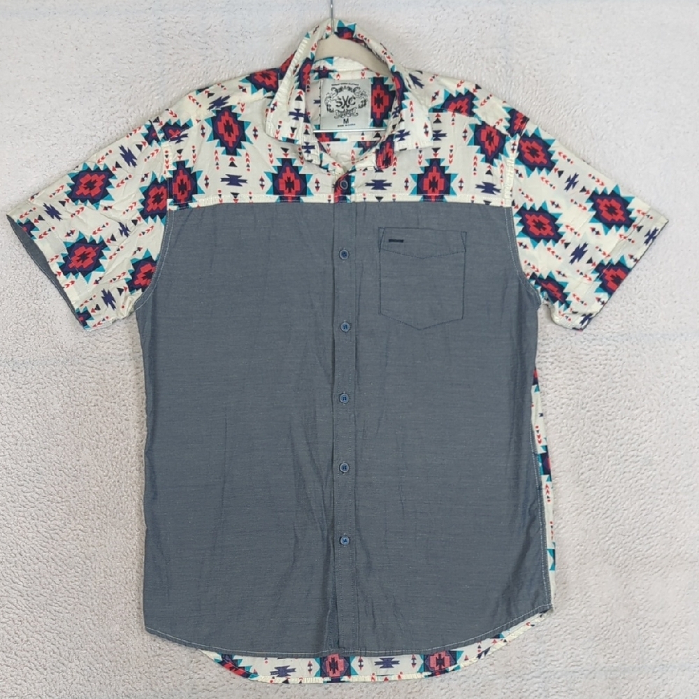Sunday Work Clothes‎ Men's Aztec Western Button Down Shirt Size M